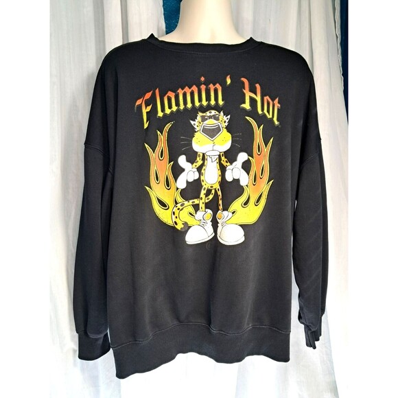 Cheetos Flamin’ Hot Sweatshirt Mad Engine Mens Large Black - Picture 1 of 13